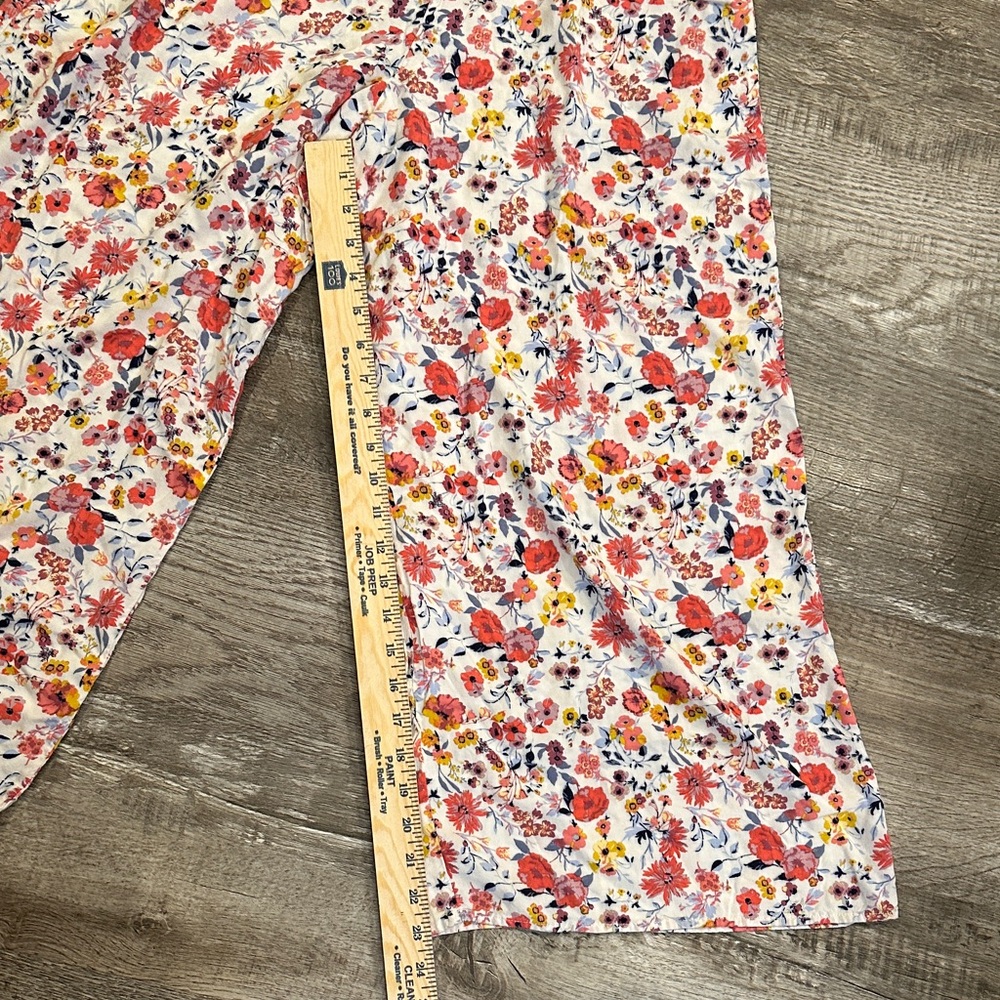 Mi Ami Women's Medium Flocked Multicolor Floral Jumpsuit - Picture 4 of 11